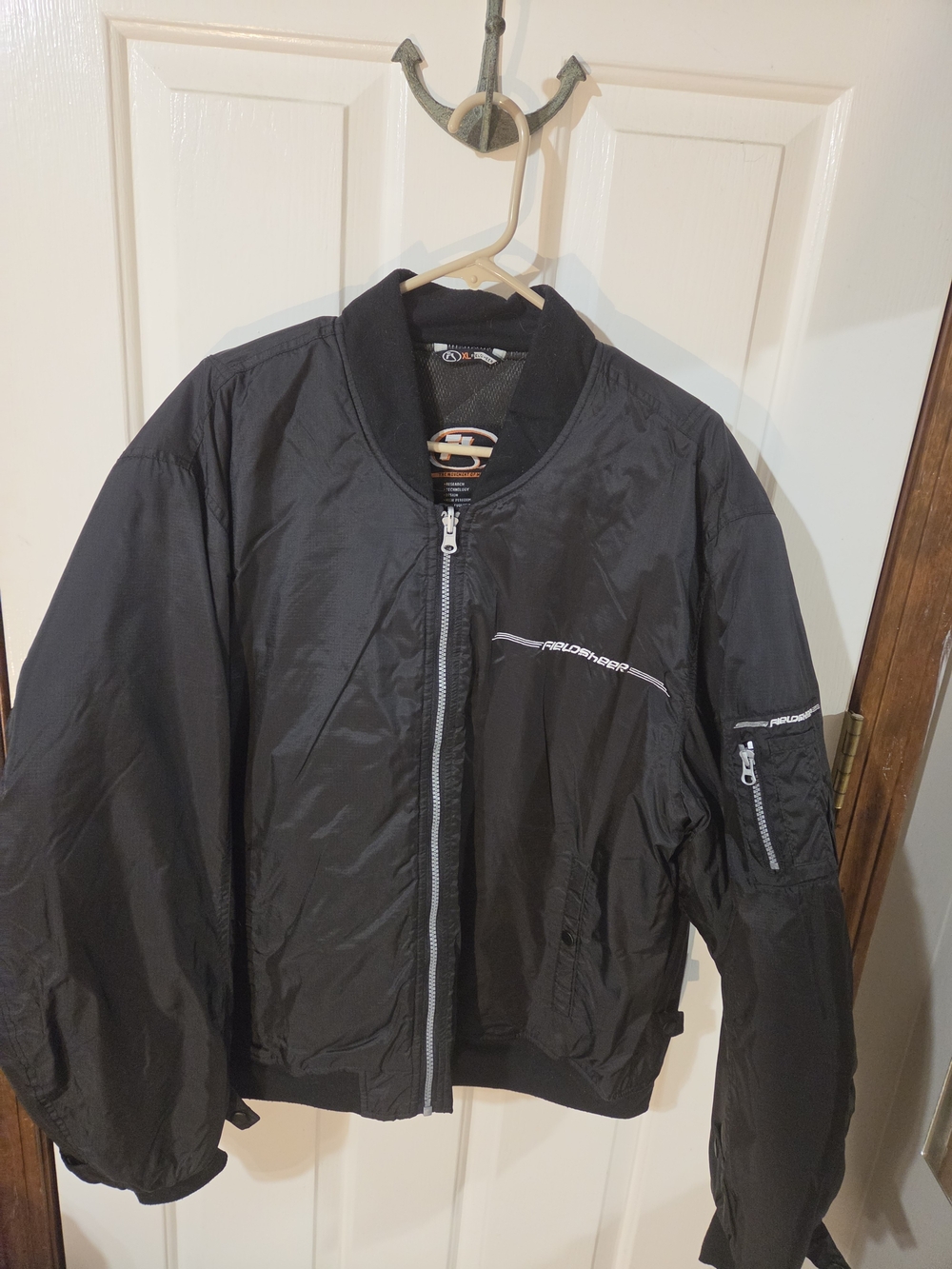 Roldan Pro Black Men's Bomber Jacket with Reflective Detail